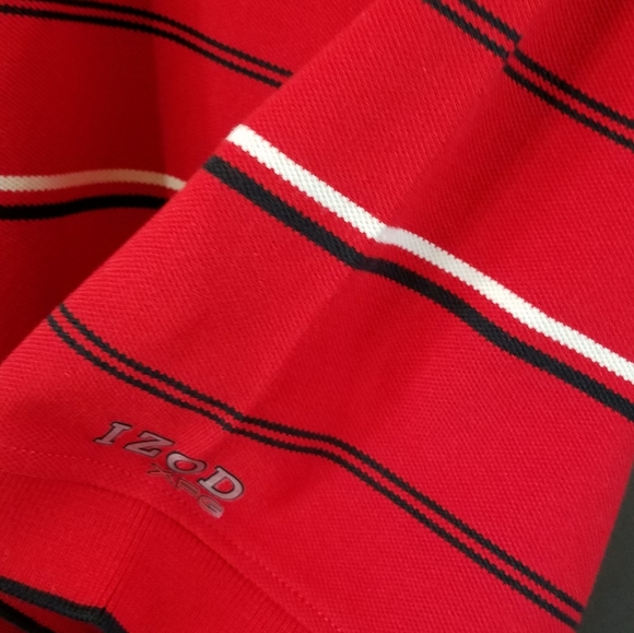IZOD red stripe polo mens cool-fx swing flex XL - Picture 5 of 9